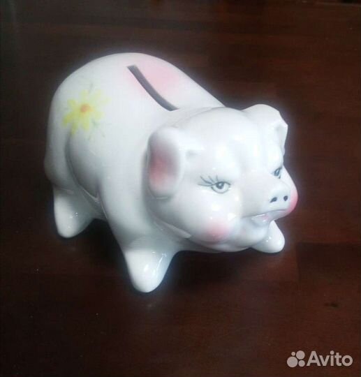 Копилка свинка СССР фарфор