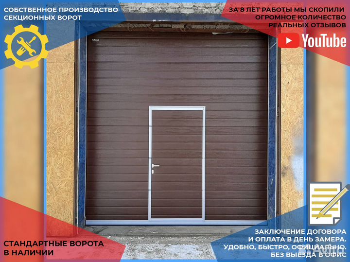 Автоматические секционные гаражные ворота