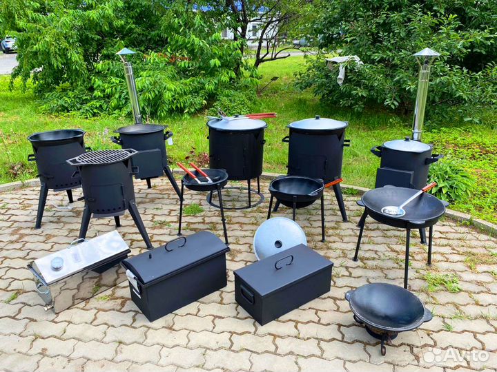 Казан чугунный, печь под казан, садж, шумовка