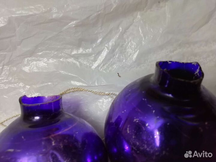 Елочные игрушки СССР шар фиолетовый