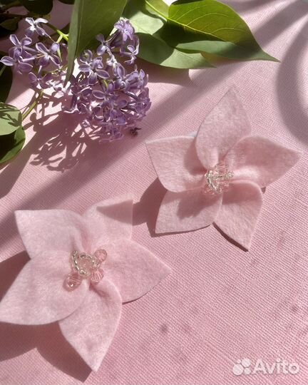 Бантики цветы из фетра