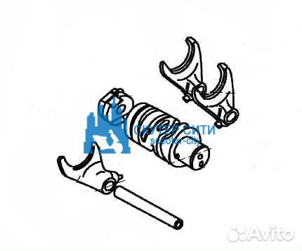 Вал кпп червячный комплект с вилками переключения