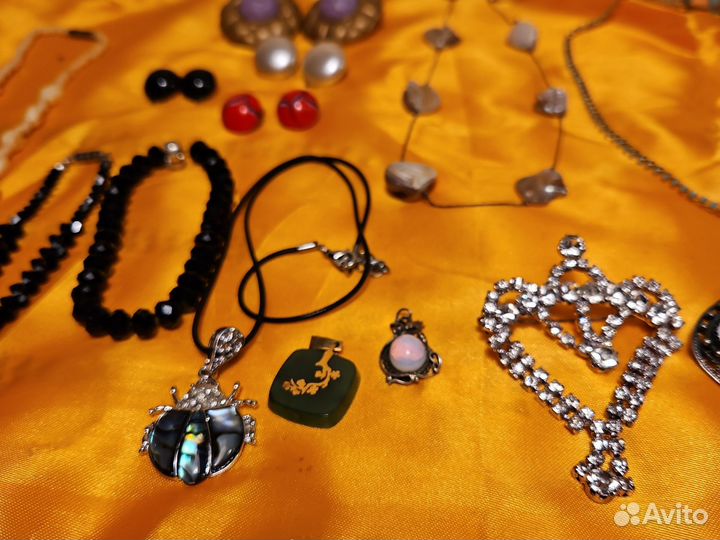 Винтажные украшения броши,серьги,бусы,натур.камни