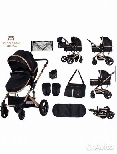 Коляска новая 2в1 c cумкой и с перчатками