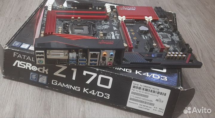 Asrock Fatal1ty Z170 Gaming K4/D3, нерабочая