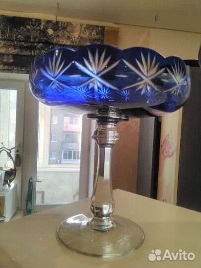 Цветной двухслойный хрусталь.Кобальтовый шик