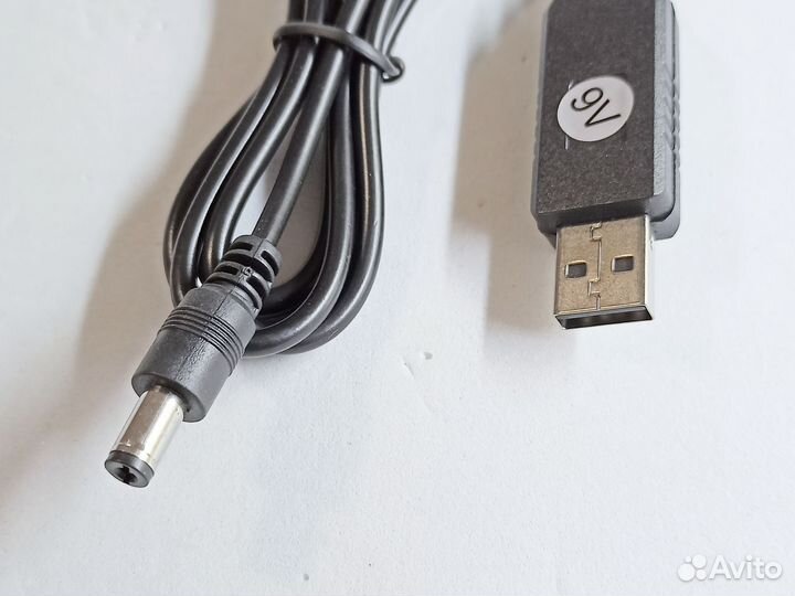 Кабель питания USB 5В в 9В 700мА DC 5521 1м
