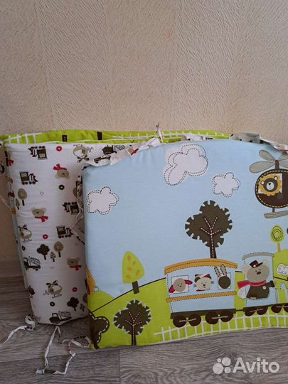 Бортики в кроватку + балдахинс держателем