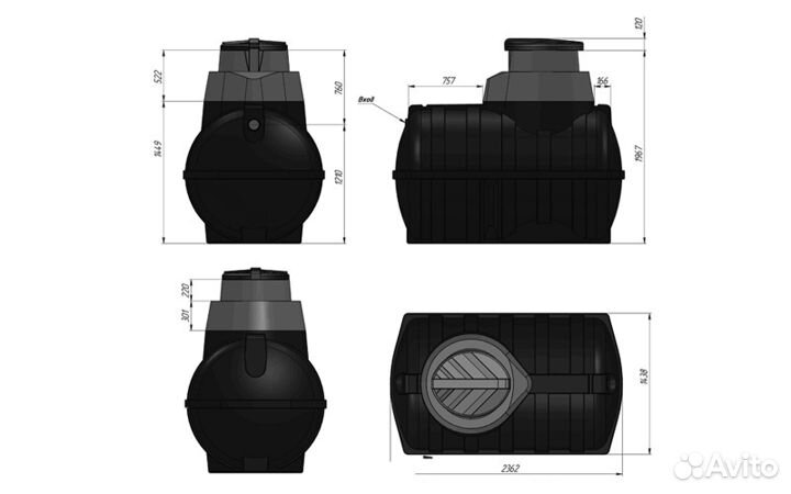 Емкость подземная "Rostok" U 3000л