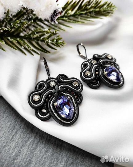 Сутажные серьги