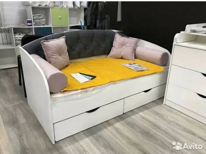 Кровать детская вельвет люкс велюр лдсп