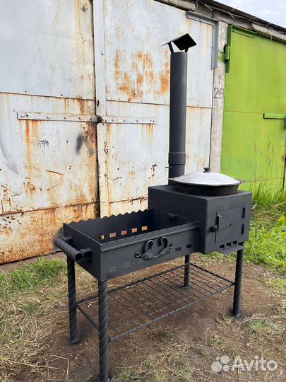 Мангал с печкой под казан