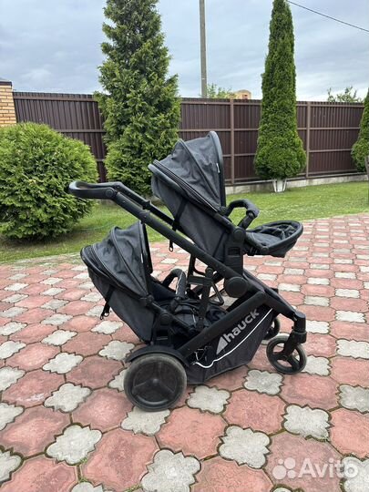 Коляска для двойни погодок hauck