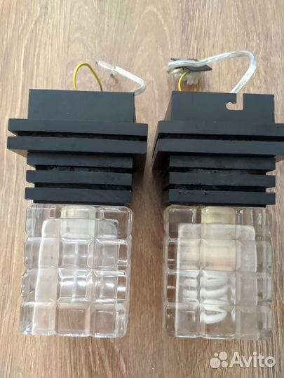 Светильник потолочный дерево/стекло