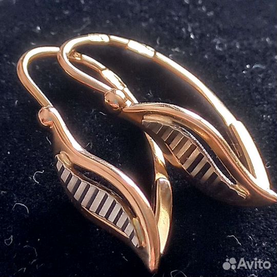 Золотые редкие серьги СССР ленинград