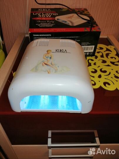 Уф-лед лампа для ногтей + набор для маникюра