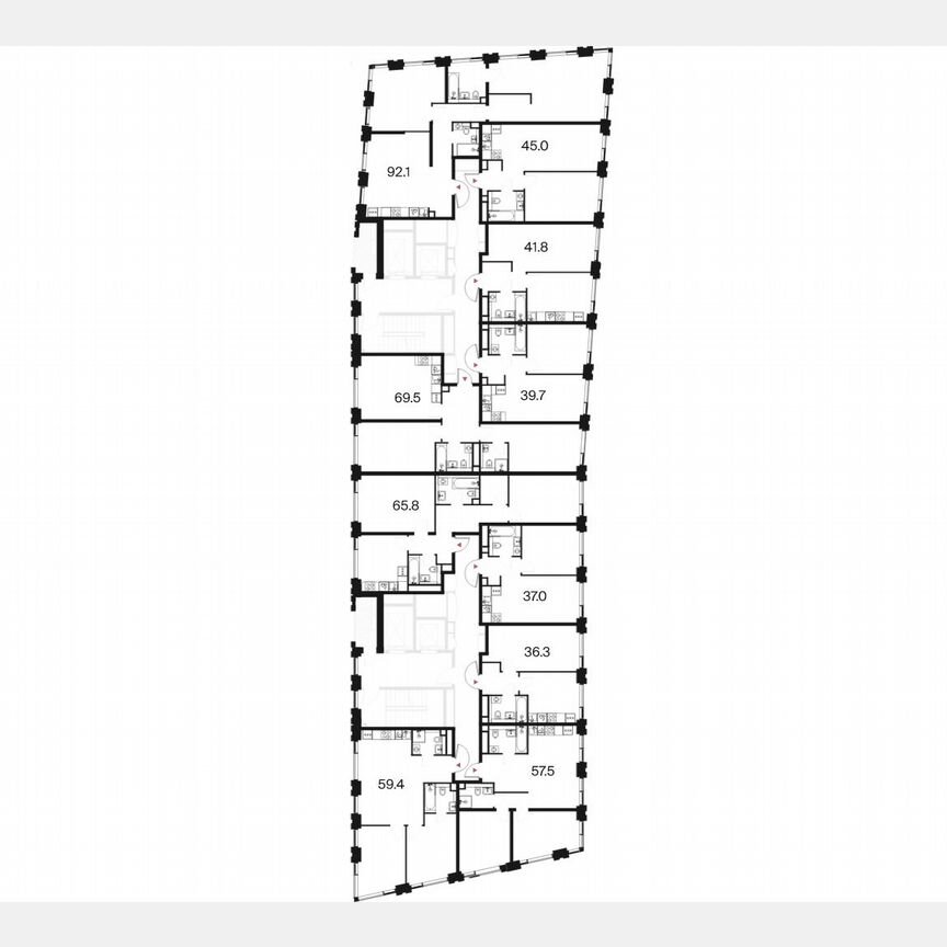 2-к. квартира, 69,5 м², 10/18 эт.