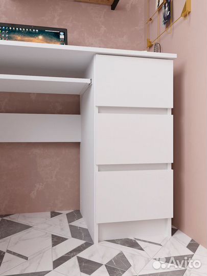 Стол белый без ручек в стиле икеа. Мс-6