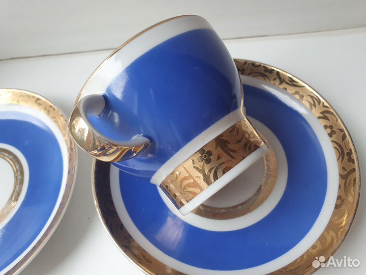 Чайная пара лфз кобальт Аврора 6шт 1960г