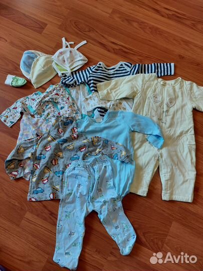 Детские вещи пакетом от 0 до 6 месяцев