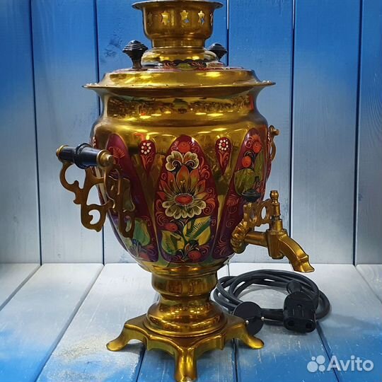 Электрический самовар Тула, ручная роспись, 1991 г