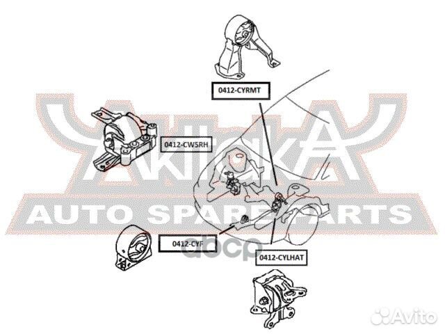 Подушка двигателя CVT/мт лев 0412cylhat asva