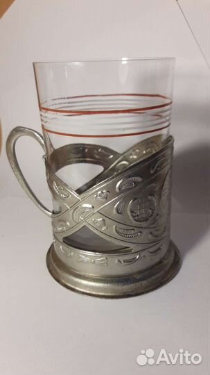Подстаканник со стаканом. СССР