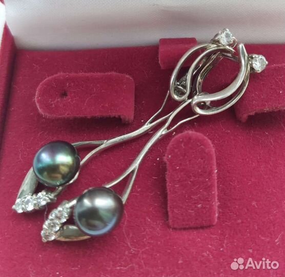 Серебряные серьги с жемчугом