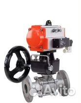 Кран шаровой DN.ru кшфпт 316.180 Ду20 Ру40, трехсоставной полнопроходной фланцевый, нержавеющая стал