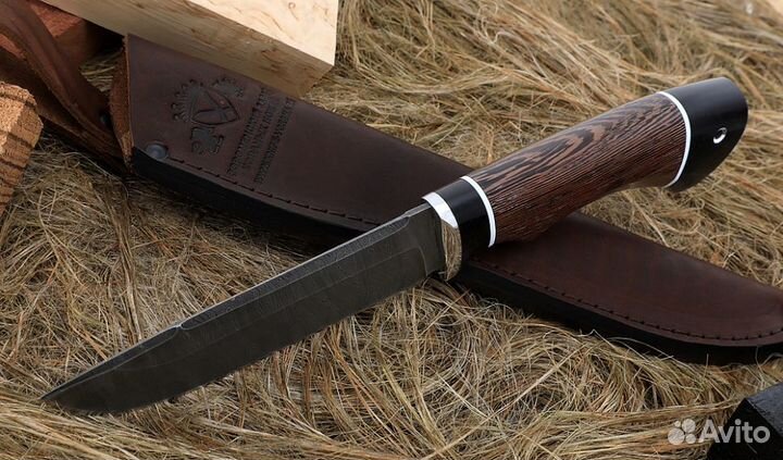 Нож Барракуда сталь дамаск, рукоять венге-черный г