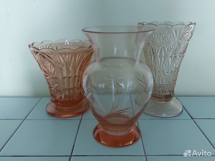 Вазы, вазочки. Цветное стекло СССР