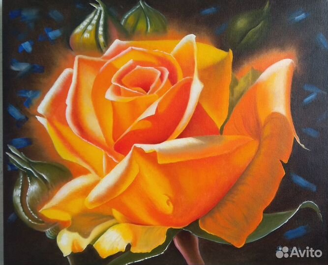 Картина маслом на холсте цветы интерьерные