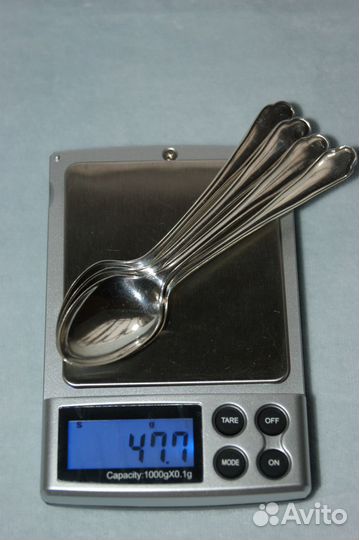 Набор 4 ложки кофейных серебро 925 англия 1920