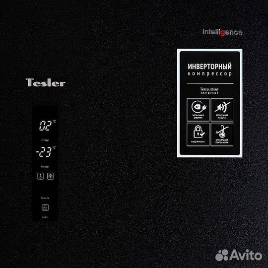 Холодильник tesler RCD-545I black glass