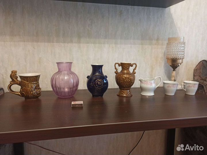 Ваза гжель и другие вазы, чашки, сливочник