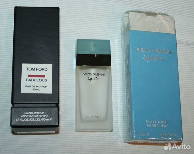 Коробки от духов Tom Ford и Dolce Gabbana, флаконы