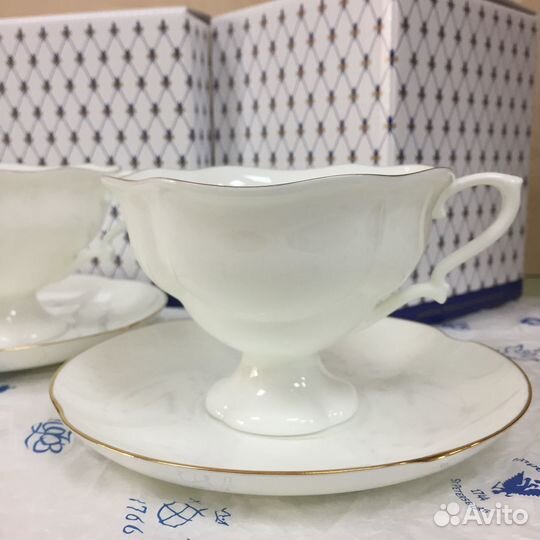 Чайная пара Наташа костяной фарфор ифз(лфз)