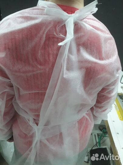 Халаты Одноразовые из спандбонда на манжетах