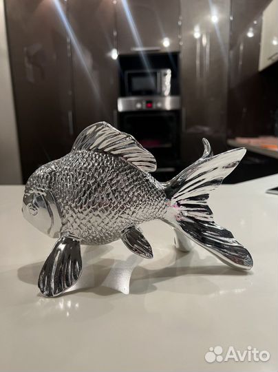 Фигурка рыбка серебро
