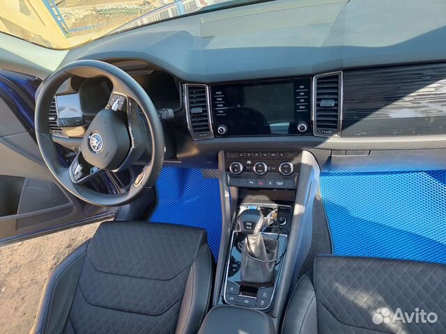 Коврики skoda kodiaq 7мест. Синие