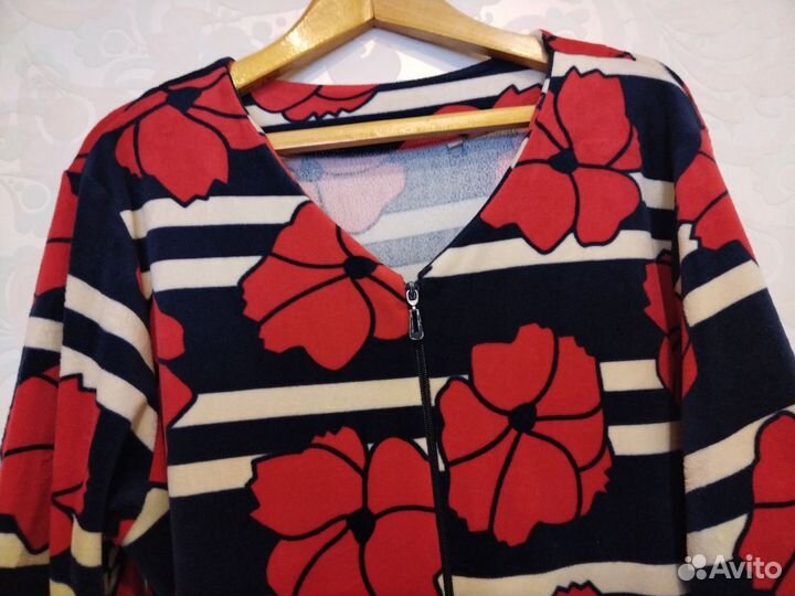 Велюровый халат 58 размер