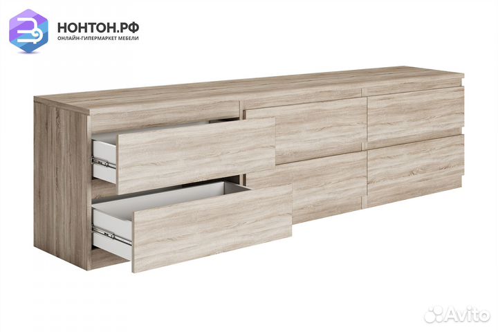 Тумба Кастор 6 ящиков дуб сонома