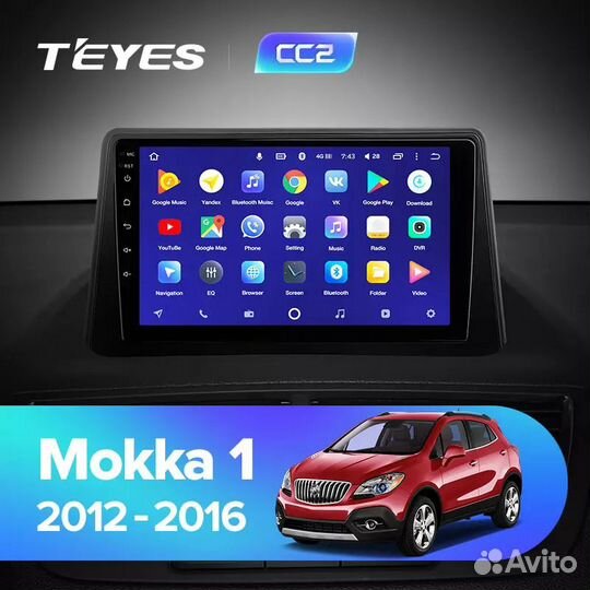 Магнитола Teyes Opel Mokka CC2+