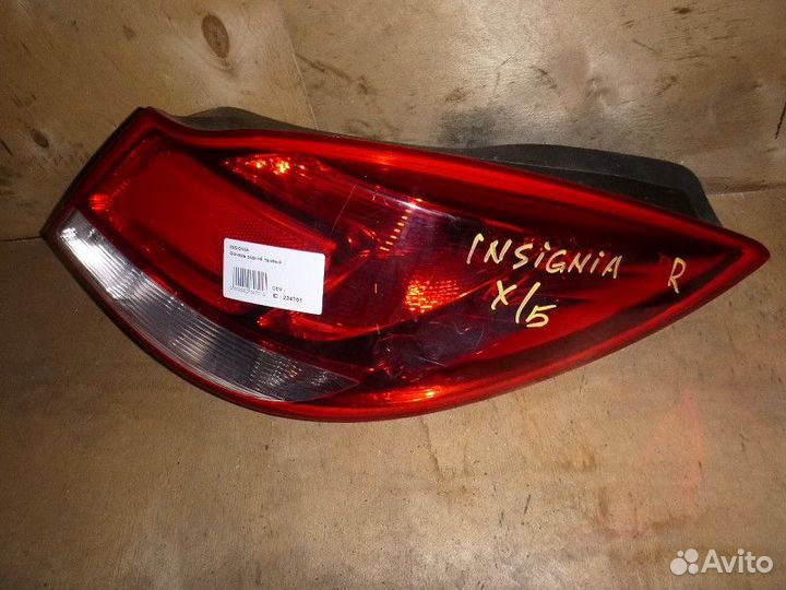 Фонарь задний правый opel insignia 2008
