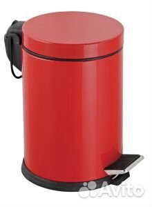 Урна педальная из нержавеющей стали / красный 12 л