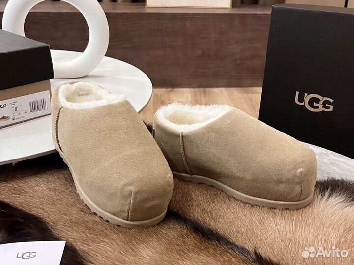 Мюли сабо тапочки UGG Pumped Slide Beige