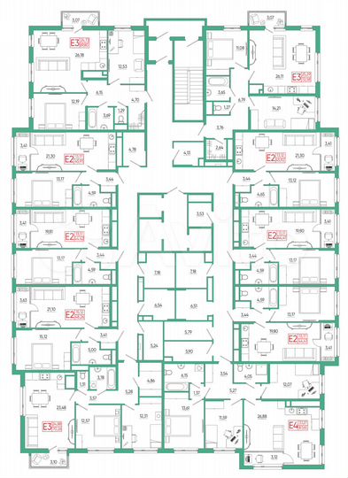 1-к. квартира, 44,4 м², 3/25 эт.