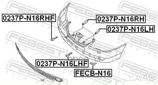 Кронштейн бампера переднего правый Nissan Almera