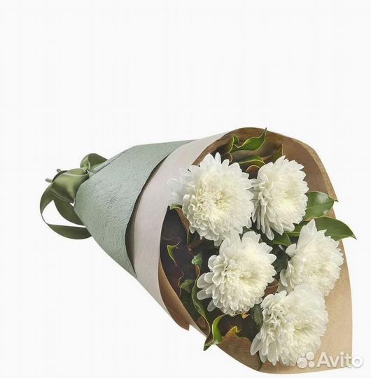 Букет из Белых Роз И Хризантем