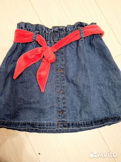Джинсовая юбка для девочки 5-6лет